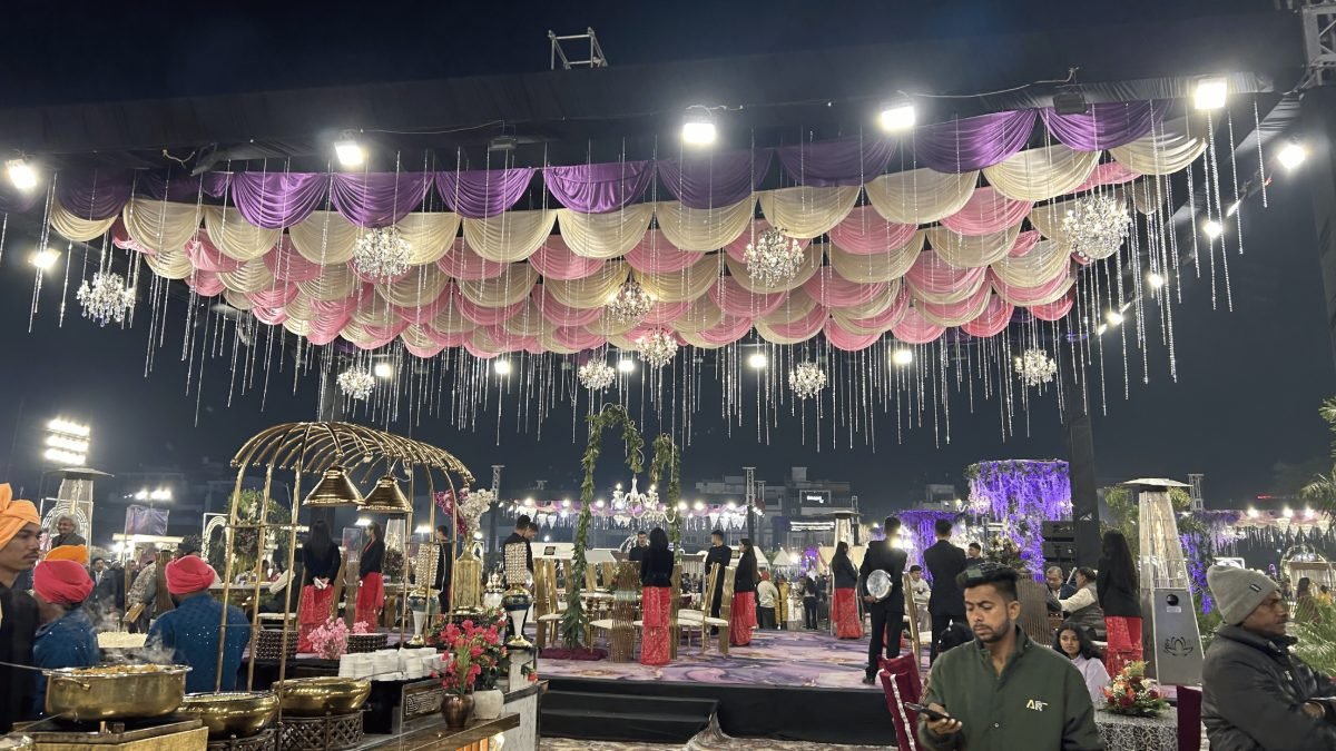 Large wedding canopy setup near Ujjain