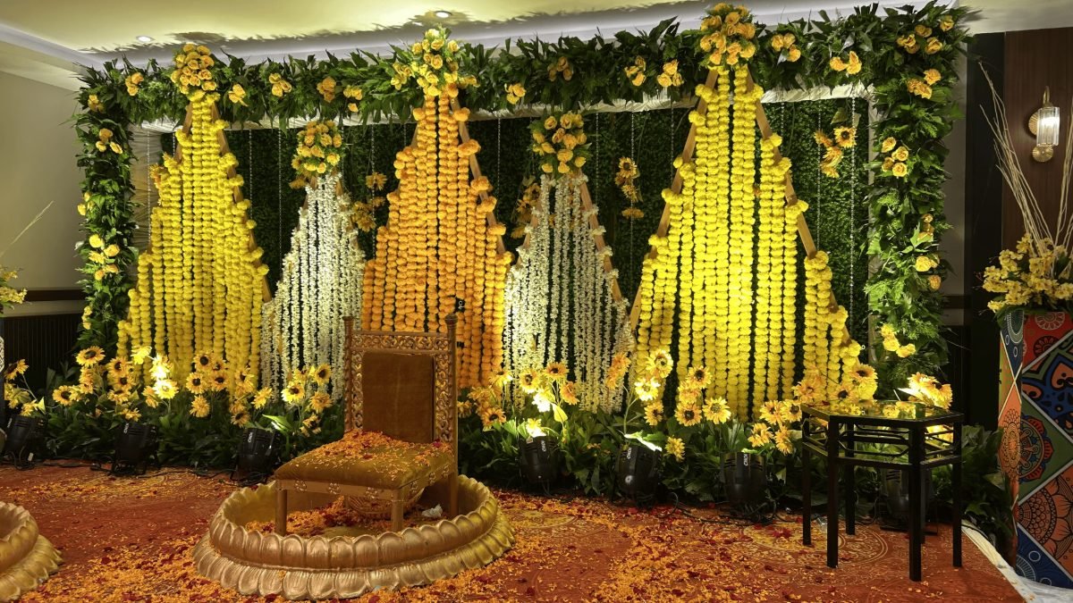 Marigold haldi setup