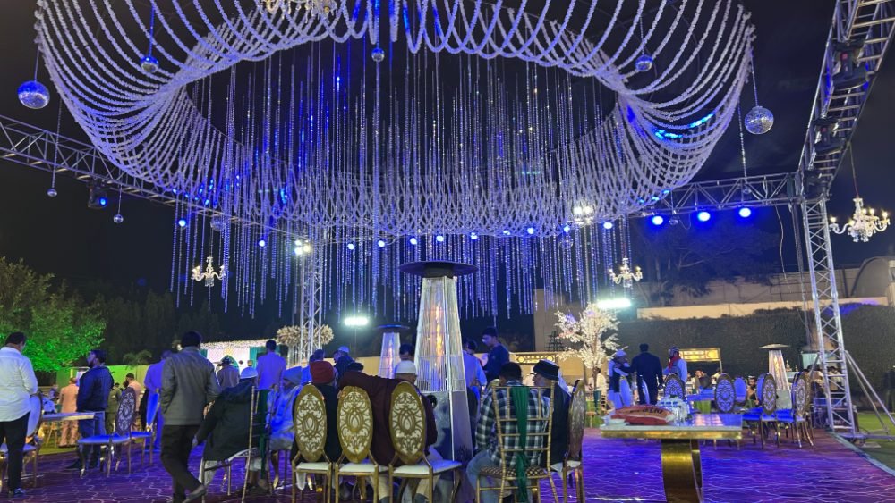 Light installation at a wedding by Shaadi Metrics